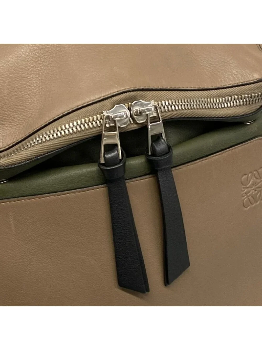 Loewe Backpack Goya Khaki Light Brown Leather